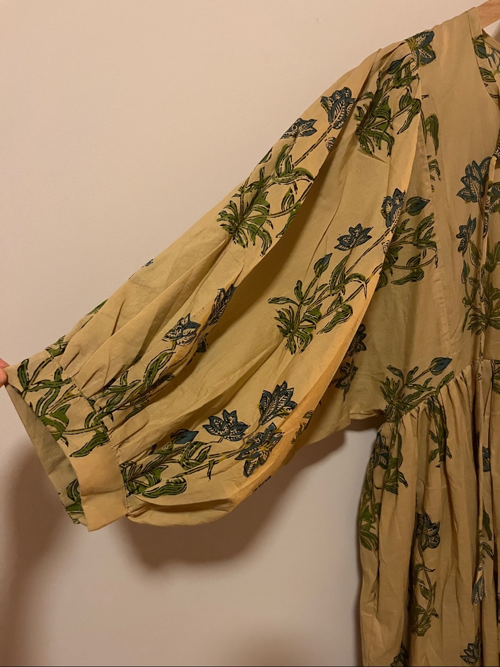 Floral Block Print Midi Dress made in India. ๐ฎ๐ณ - Picture 4 of 9